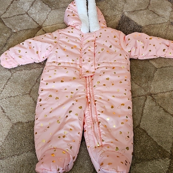 Nwot The Children’s Place Girls Heart Snowsuit - Picture 1 of 4